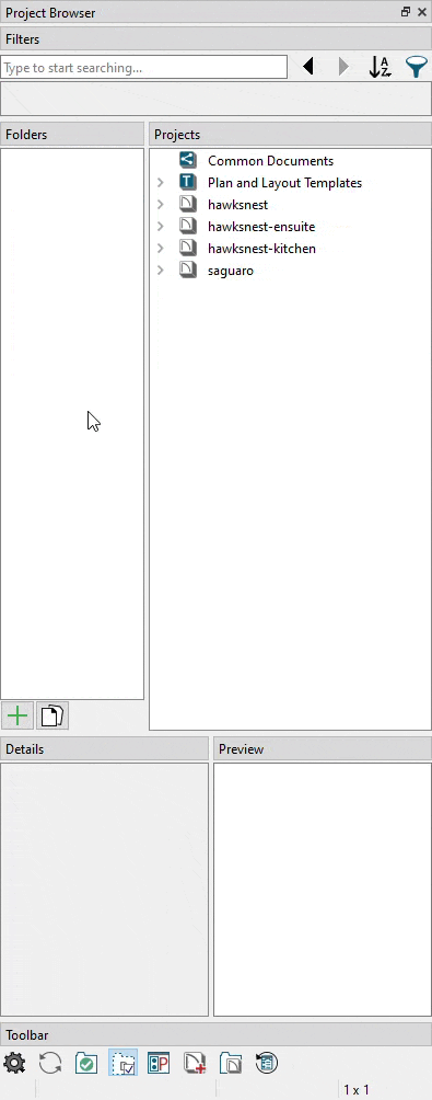 Creating a folder and adding a project to it