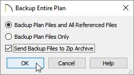 Backup Entire Plan dialog