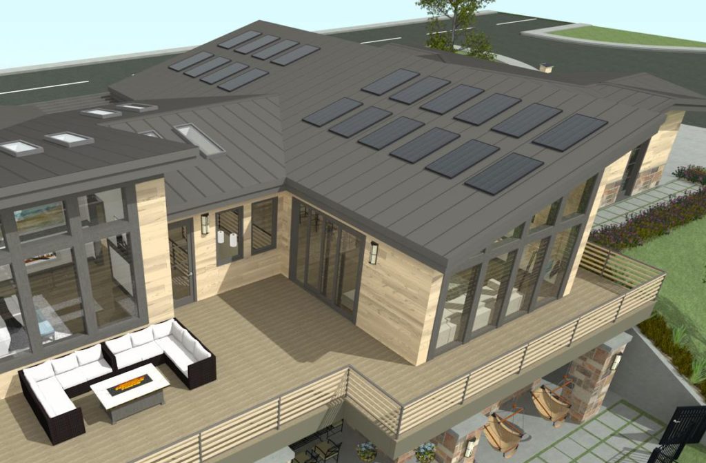 A house designed in Chief Architect that has solar panels.