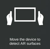 Prompt to move your device to detect AR surface
