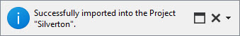 You will recieve a message after the project import is successful.
