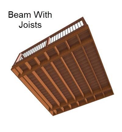 Deck beam with joists.