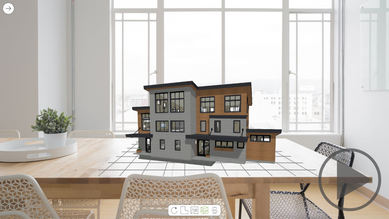 3D Viewer Augmented Reality 3D house model placed in the real world.