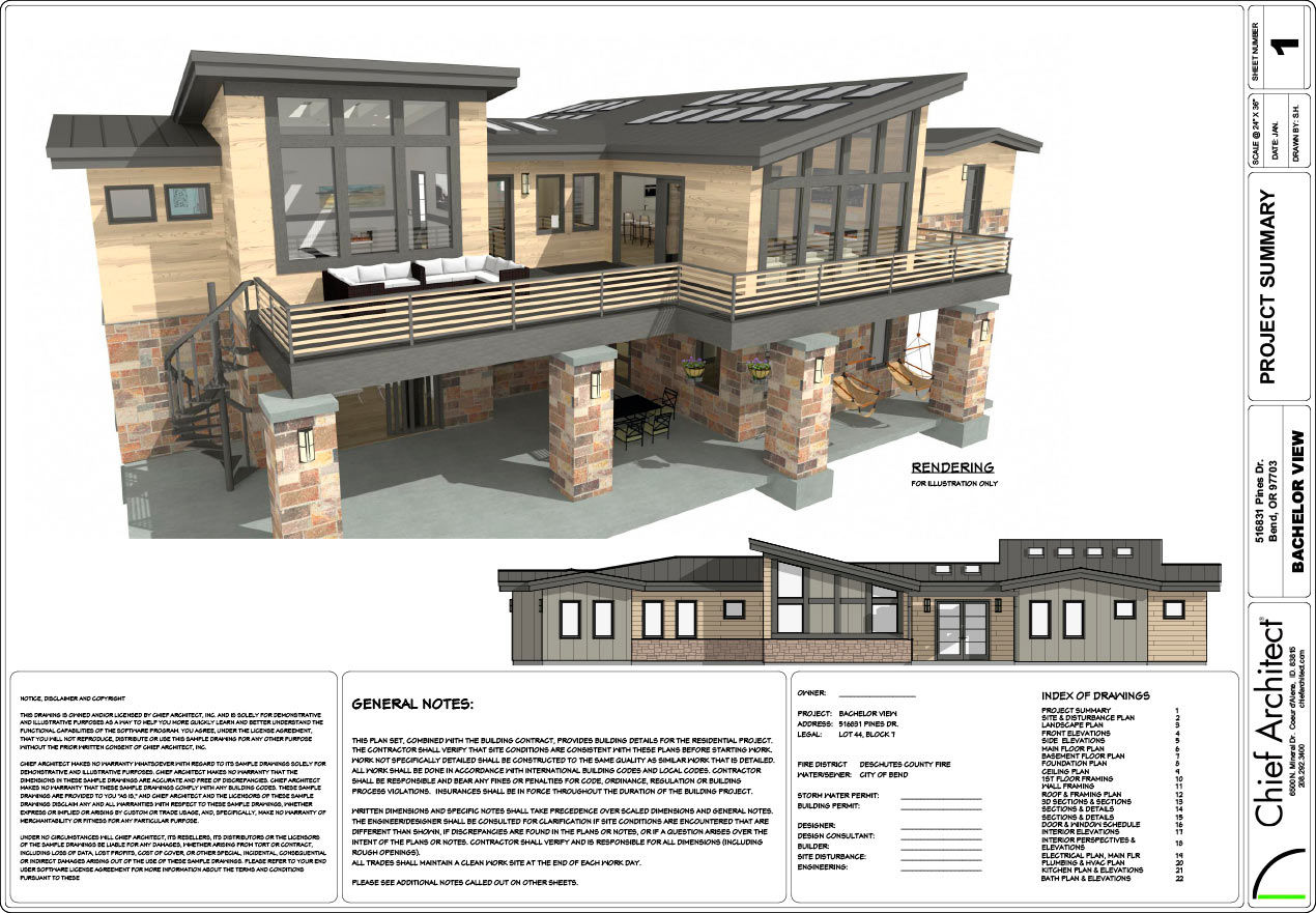 Residential construction plans for a sample house plan