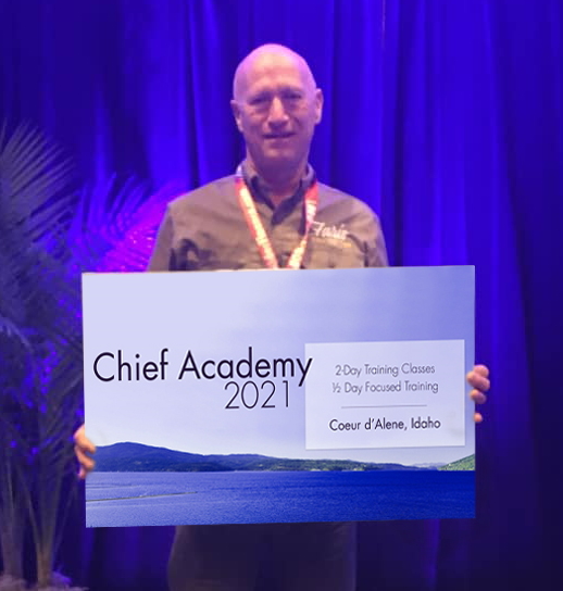 Brian Farris, winner of the 2021 Chief Academy raffle.