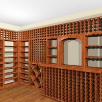 Built in wine rack spanning two walls