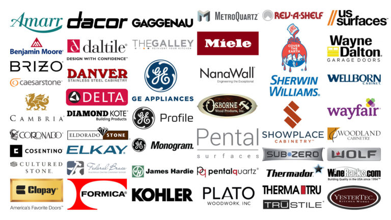 a grid of brand logos indicating those that are downloadable from Chief Architect's 3D Library