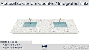 Accessible Bathroom Counter With Integrated Sinks