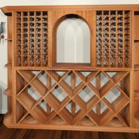 Wine cellar configuration designed by WineRacks.com and rendered in Chief Architect software.