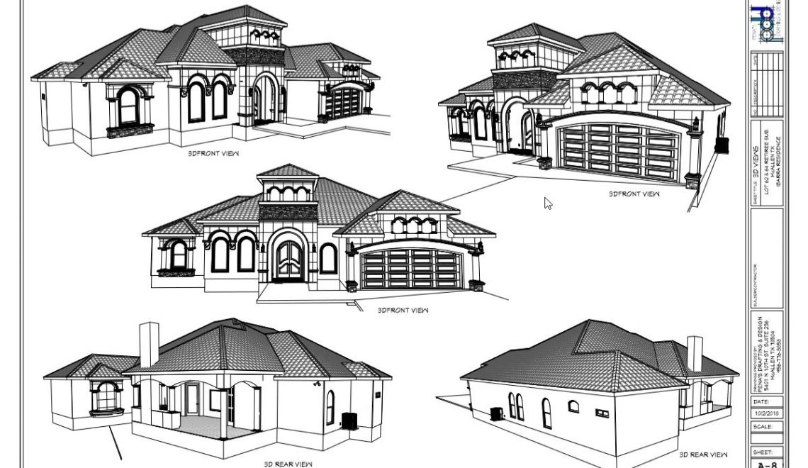 Layout page featuring Edgar's winning spanish style residental design