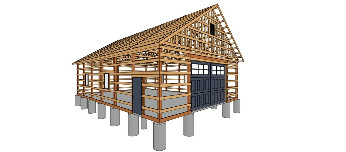 A post frame building designed in Chief Architect Premier.