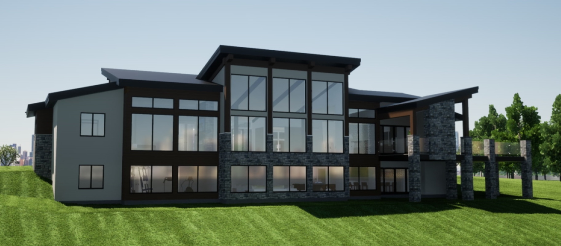 Modern home design rendering