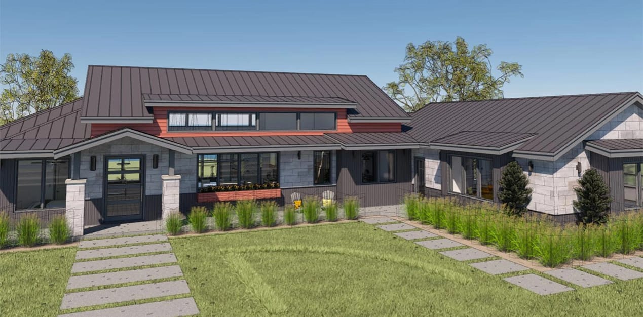 Front exterior view of the Hawksnest house for a video walkthrough tour.