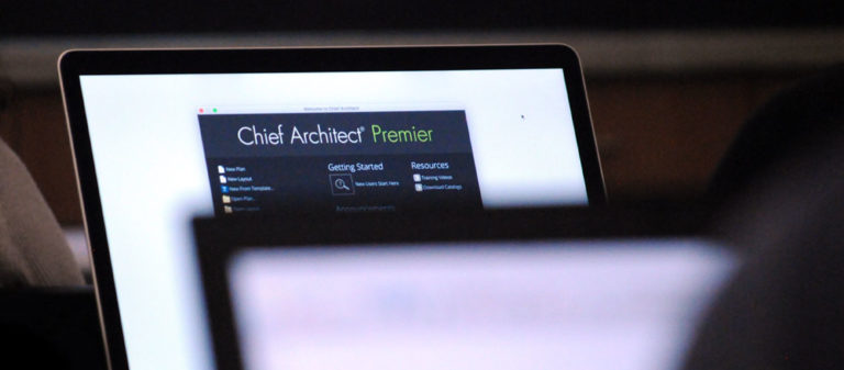 Chief Architect running on a laptop.