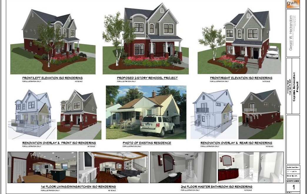 Layout sheet of a residential second story addition and interior remodel.