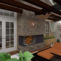 Poolside Living with Fireplace