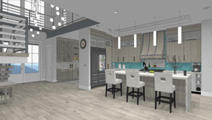 Illustrating the standard rendering technique available in design software when one virtually navigates their design in Chief Architect.