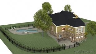 A daylight basement has quick access to the outdoor kitchen on the patio, and also steps up the side of the house to the backyard where there is space on the deck or in the pool for sunbathing and relaxation.