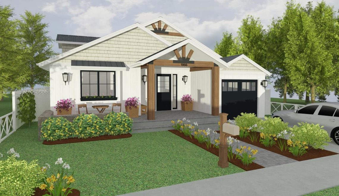 This large remodel and major addition was designed around an active lifestyle of a family of five who have outgrown their current home. The style of the home is primarily a mix of farmhouse and craftsman elements. The timber beams, shingles, and stone accents highlight the craftsman style, while the board and batten farmhouse style windows bring out the farmhouse style.