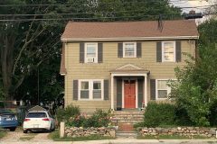 The as-built pre renovation view of the Dutch Colonial home designed by Jenna-Lyn.