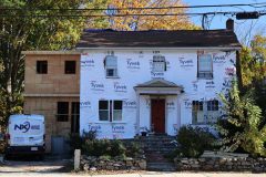 The in construction view of the addition and remodel of the Dutch Colonial home designed by Jenna-Lyn.