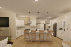 Open concept space with kitchen island