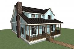 A light blue colored house designed in Chief Architect.