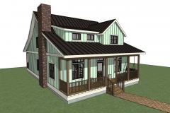 A green colored house designed in Chief Architect.