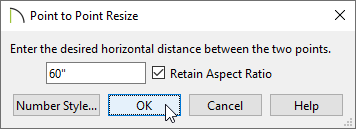 Point to Point Resize dialog