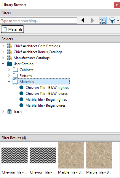 Low resolution and high resolution materials