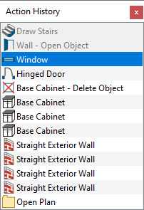 Clicking on a gray line item to redo actions