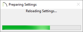 Preparing Settings dialog