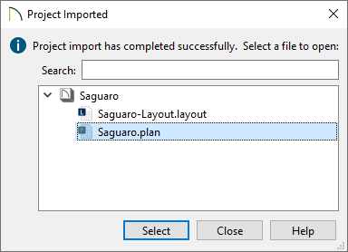 Project Imported dialog stating the project has imported successfully