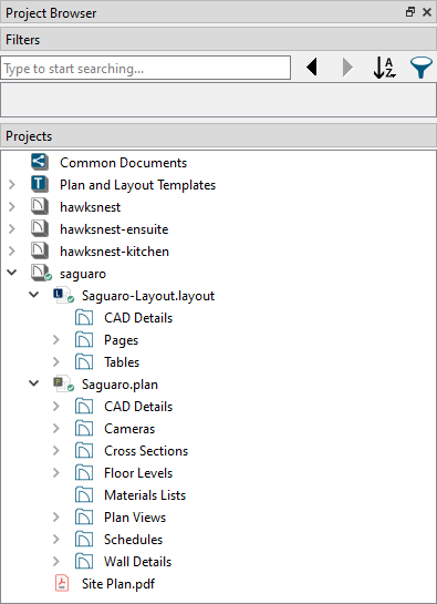 Subfolders located in plan and layout files