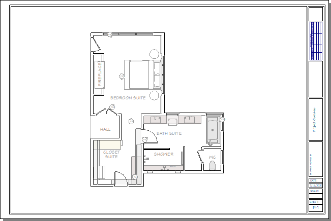 Plan view with poche disabled on a layout