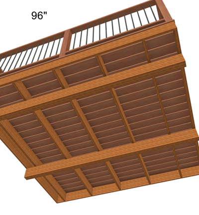 Deck beam spacing at 96".
