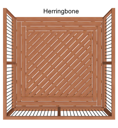 Herringbone border planks.