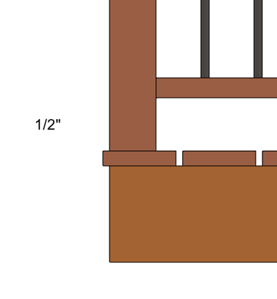 Plank overhang set to 1/2".