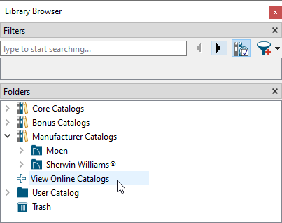 Select the View Online Catalogs option