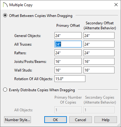 Multiple Copy dialog