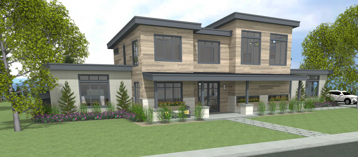 Exterior Chief Architect Rendering of the Austin Sample Plan House